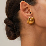 Wide C-shape Earrings