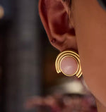 Pink Natural Stone Earrings