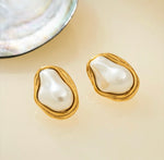 Pearl stud earrings