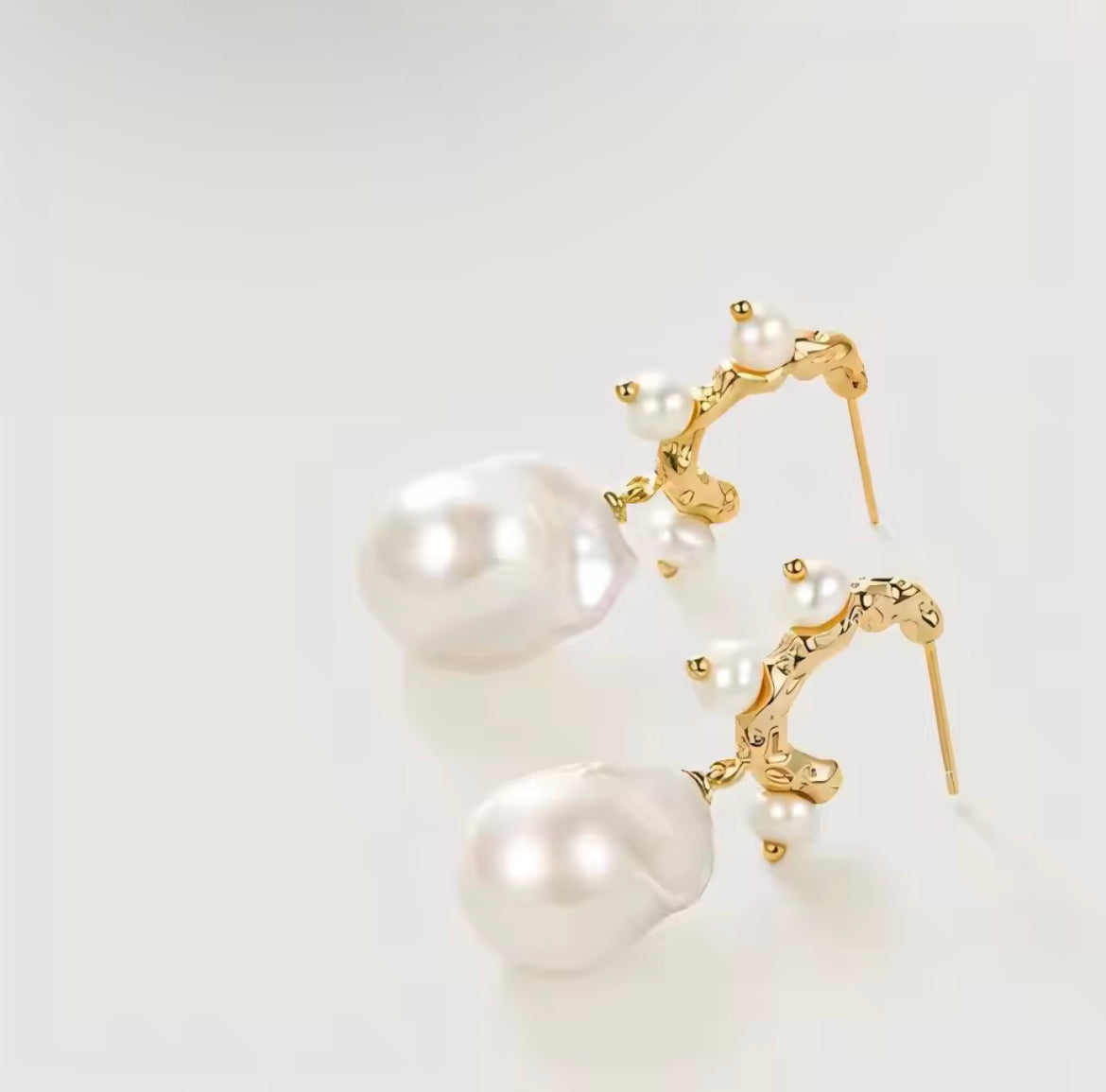 Vintage Baroque Pearl Earrings