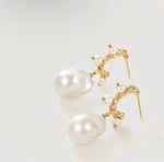 Vintage Baroque Pearl Earrings