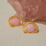 Pink Natural Stone Earrings