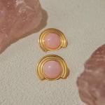 Pink Natural Stone Earrings