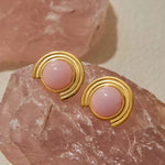 Pink Natural Stone Earrings