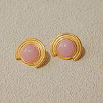 Pink Natural Stone Earrings