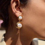 Double Pearl Earrings