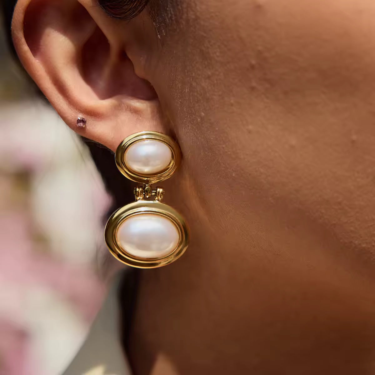 Double Pearl Earrings