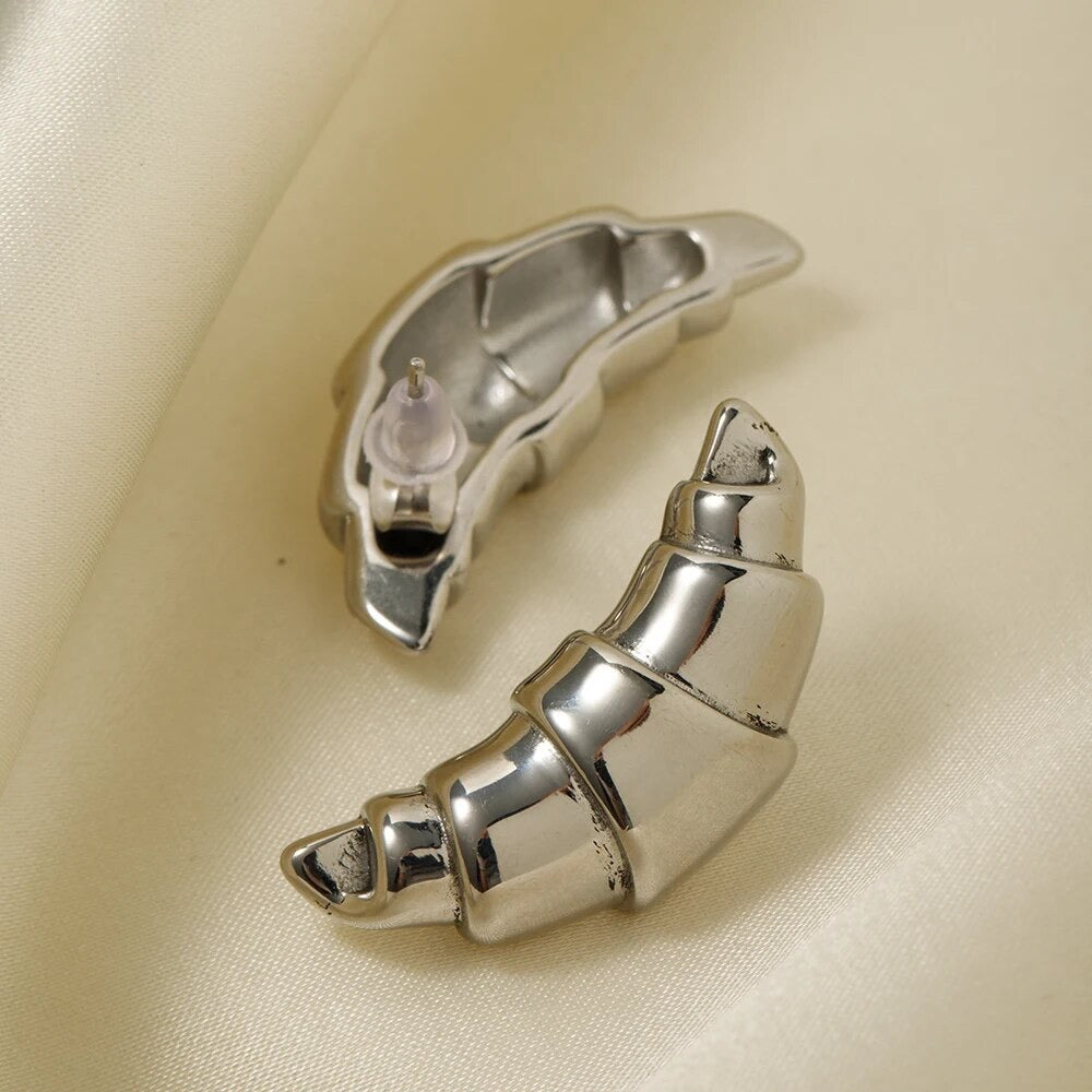 Horn Metal Chunky Earrings