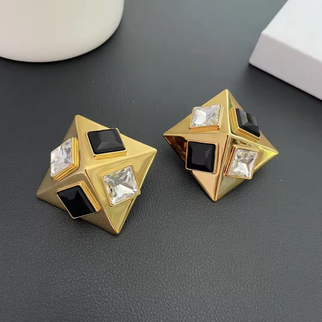 Sparkling Square Earrings