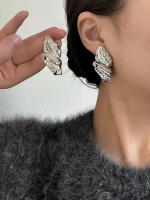 Textured Pleated Stud Earrings