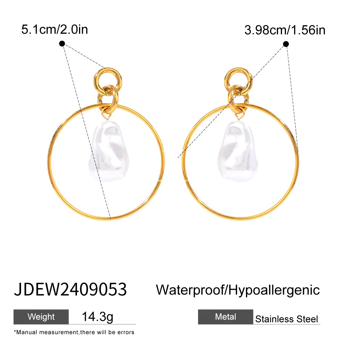 Circle Glass Pearl Earrings