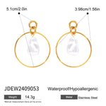 Circle Glass Pearl Earrings