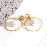 Circle Glass Pearl Earrings