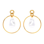 Circle Glass Pearl Earrings