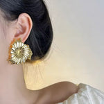 Metal Flower Earrings
