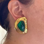 Natural Green Stone Earrings