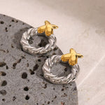 X-Shape Twisted Circle Earrings