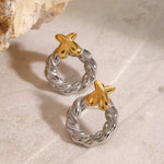 X-Shape Twisted Circle Earrings