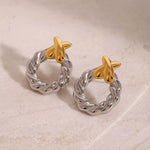 X-Shape Twisted Circle Earrings