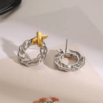 X-Shape Twisted Circle Earrings