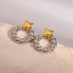 X-Shape Twisted Circle Earrings
