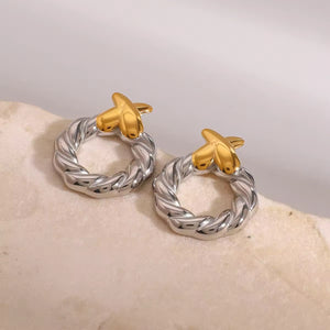 X-Shape Twisted Circle Earrings