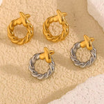 X-Shape Twisted Circle Earrings