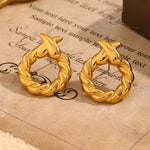 X-Shape Twisted Circle Earrings