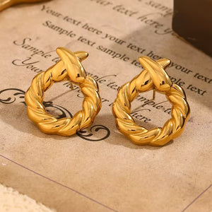 X-Shape Twisted Circle Earrings