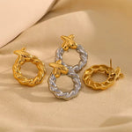 X-Shape Twisted Circle Earrings