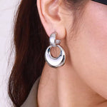 Striped Round Earrings