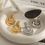 Striped Round Earrings