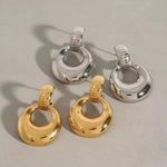 Striped Round Earrings