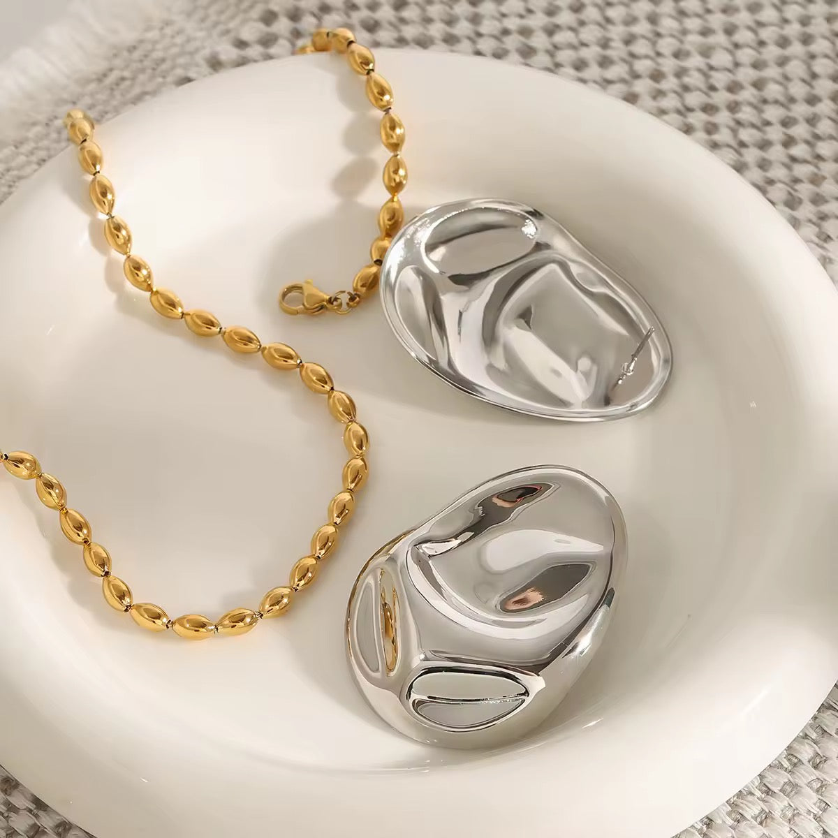 Vintage Big Metal Earrings