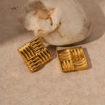 Square Ribbed Earrings