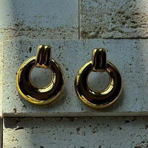 Door knocker statement earrings