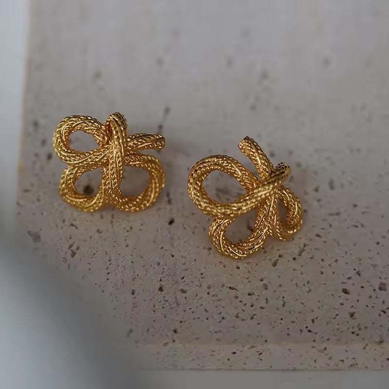 Rope twist knot earrings