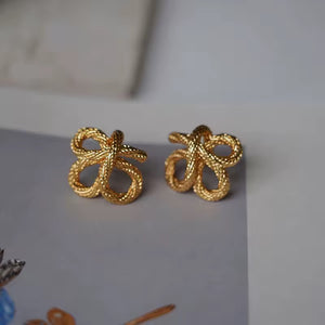 Rope twist knot earrings