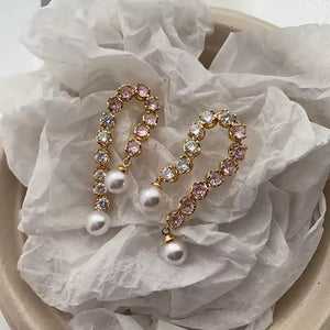 tassel dangle Pearl earrings