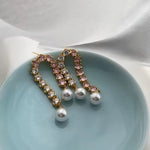tassel dangle Pearl earrings