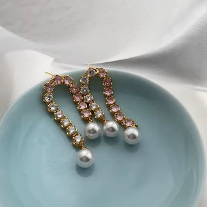 tassel dangle Pearl earrings