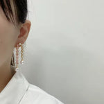 tassel dangle Pearl earrings