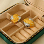 Double Color Geometric Earrings