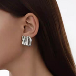 Pleated stud earrings