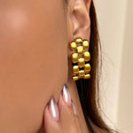 Watchband chain earrings