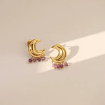 tassel half moon Earrings