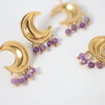 tassel half moon Earrings