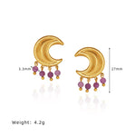 tassel half moon Earrings