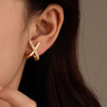 X shape stud earrings