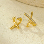 X shape stud earrings